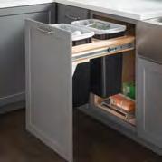 soft-closes into cabinet with mounted door.