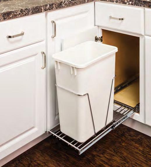 Easy Install Retail Packed Trash Can Pullout Lifetime Warranty Installation Screws Included Cans Sold Separately Use optional door mounting kit for door pullout application Heavy duty 100 lb full