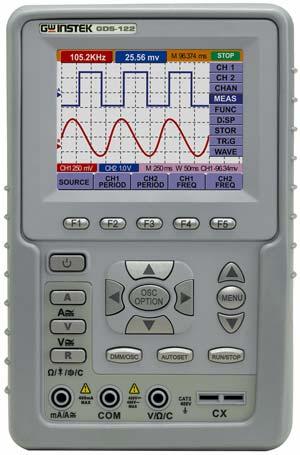 GDS-122 20MHz Handheld Digital Oscilloscope New Product Announcement GDS-122 is GW Instek s first handheld oscilloscope launched to the market. It is equipped with 3.