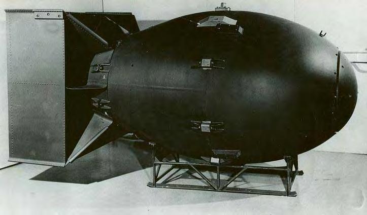 The atomic bomb known as Fat Man The atomic bomb known as Fat ManAsked whether the bombings could be justified, whether they shortened the war or saved lives in the long run, Walker replies, "I don t