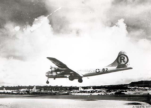 A B-29 Super fortress bomber named the Enola