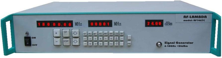 Summary CW and Analog High Power (+24dBm) Signal Generator 2-13GHz General Specification Frequency range 2 13GHz Output power: +24dBm max. Reverse power protection.