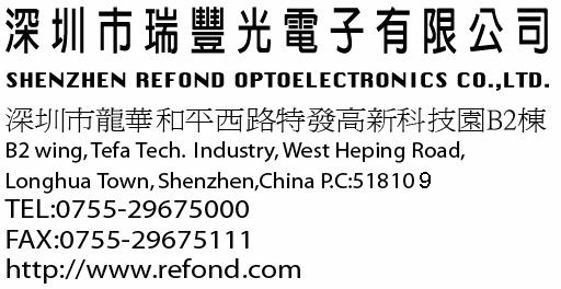 SPECIFICATIONS FOR REFOND SURFACE MOUNT LED Model: