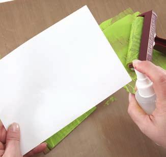 Mist a piece of cardstock lightly with
