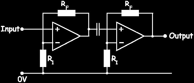 The formula for the voltage gain of a non-inverting amplifier is: G = 1 + R F / R 1 To give a voltage gain of 30, R F / R 1 must have a value of 29, so that: R F = 29 x R 1 All resistor values should