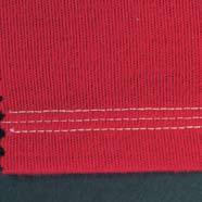 2-thread overlock seam, wide/narrow (edgewrapped with wooly nylon thread) 2-thread flatlock seam, wide/ narrow (with
