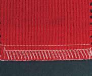 (wrong-seam-side up). 3-thread coverstitch, wide (5.0 mm)/narrow (2.5mm) 1300MDC wide (5.