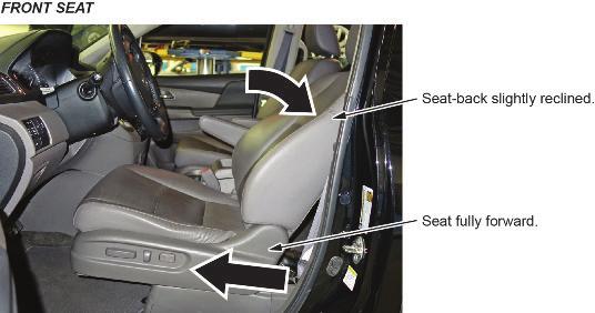 INSPECTION PROCEDURE NOTE If the seat recliner binds or becomes stuck at any time during the inspection, replace the seat-back frame using the