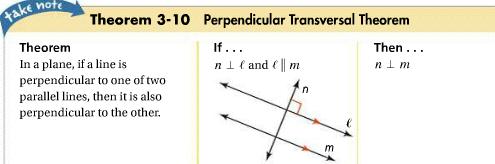 Section 3.4 Parallel and Perpendicular Lines The previous theorems proved lines parallel.