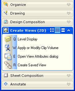 The tools allow you to set the view attributes and level display, and to create clip