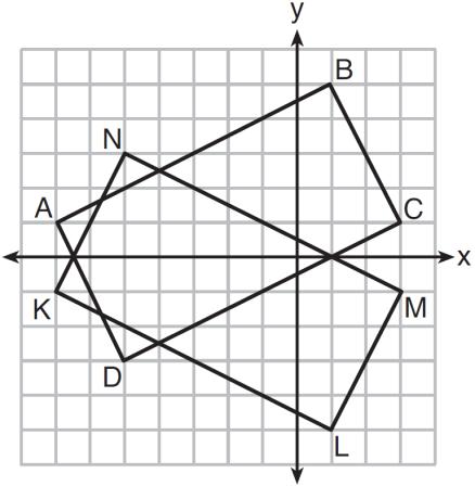 16 On the set of axes below, rectangle ABCD can be proven congruent to rectangle KLMN using which transformation?