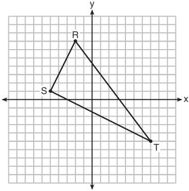 22 Triangle RST is graphed on the set of axes below. How many square units are in the area of?