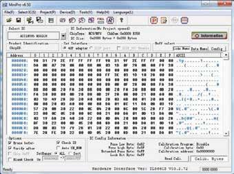 Figure 1. The Windows software for the MiniPro TL866A. Figure 2. The settings for the fuse bits. different devices, from the most recent microcontrollers to the most archaic (E)PROMs.