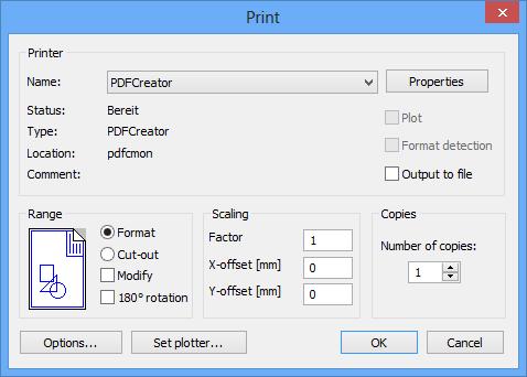 EXPLANATION Plot: The Plot option uses the printer language hpgl2 and is mainly used for CAD largeformat printers (plotters).