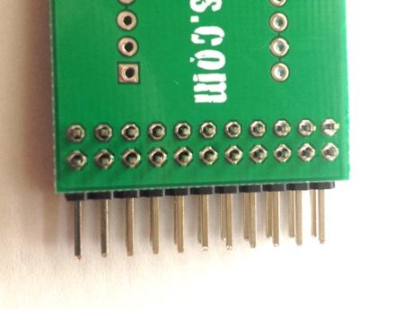 You may have to support the board underneath to ensure the pins are level with the board before soldering.