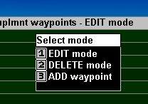 Creating a new waypoint To create a new waypoint, Press HOLD (Select mode, add waypoints). Press [3] to ADD a waypoint.