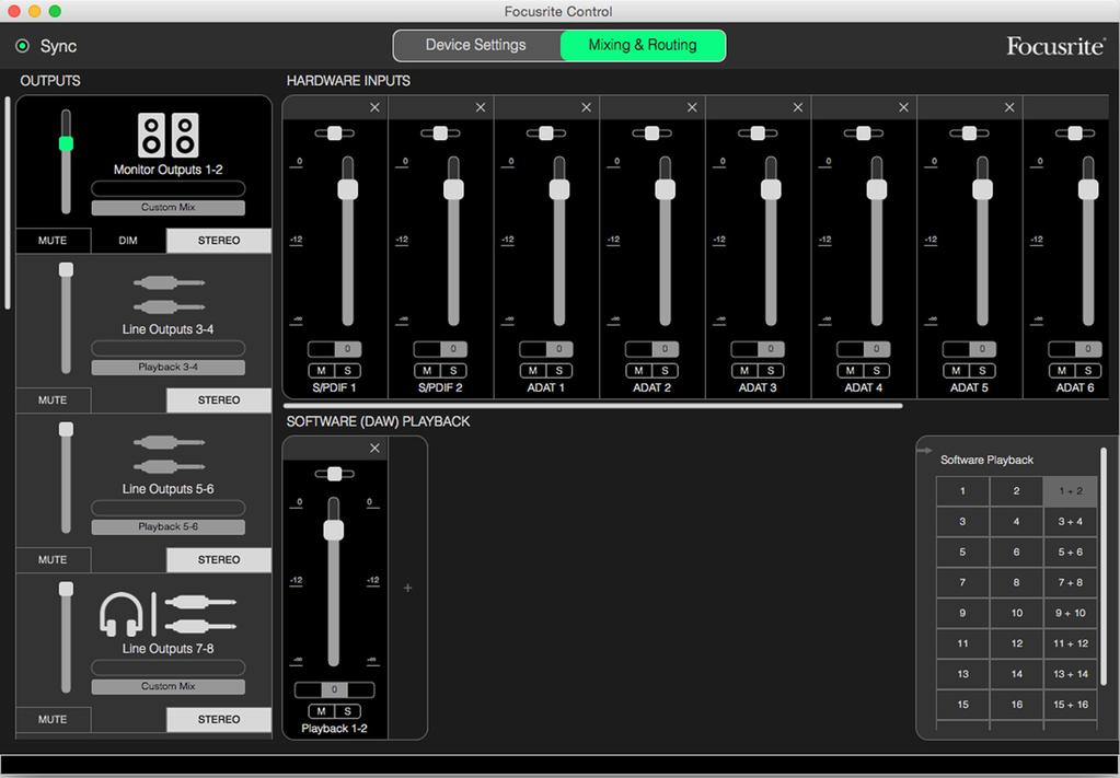 Digital This Preset is a useful starting point when using a separate ADAT-equipped microphone pre-amplifier such as the Focusrite Clarett OctoPre.