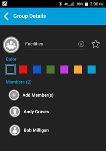 View Group Details 1. Select a Group from the group list and tap and hold.