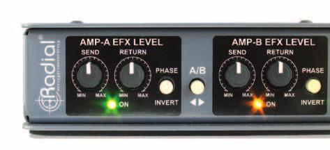 1 2 3 4 5 6 7 8 front PAnel features 1. AmP-A input: Sets the level from the AMP-A effects loop to your effect pedals. 2. AmP-A return: Sets level from the pedals to the AMP-A effects return input. 3. PhASe invert: Reverses the effects loop polarity coming back from the AMP-A s effect loop return.