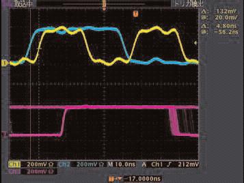 Figure 7. Sufficient setup time. Figure 8. Insufficient setup time. data and device output signals are measured with an oscilloscope.