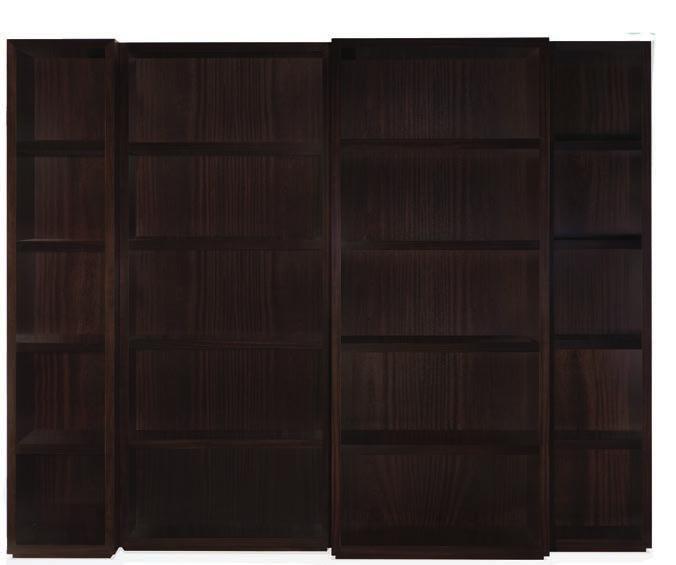BRUSHED BROWN OAK * * BRUSHED LIGHT OAK BROWN MAHOGANY * DIDEROT Modular wall-mounted bookcase, available in two different heights. Each module can be selected in two depths (30 and 45 cm).