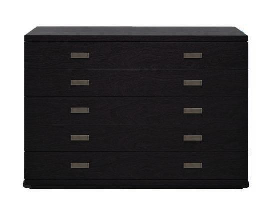 range includes different storage units with drawers: a buffet (five central drawers and two sides doors), a low chest of drawers (ten