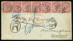 and two used blocks of four, two mint singles, mainly fine. S.G. 21, 22. 300-400 3223 3224 3223 1d.