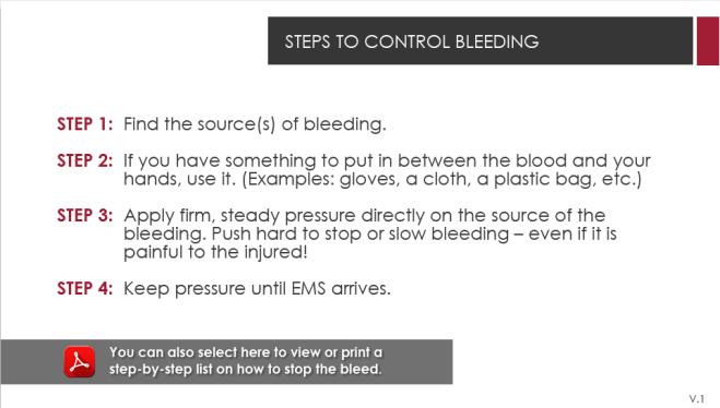 And number three: You have to hold it for a long time. You have to make sure you re holding pressure for long enough that the clotting process starts. How long is that pressure?