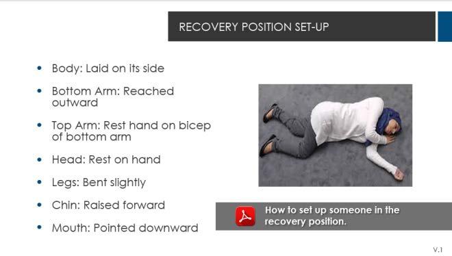 If you are helping an unconscious person, you should move them into what s call the recovery position.