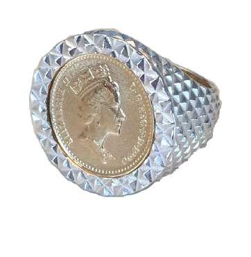 17AAS-202SV Diamond Cut Coin Ring - Silver - 16,000 17AAS-202GD Diamond Cut