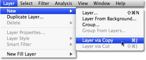 Copying a selection to a new layer is done exactly the same way as copying an entire layer. The only difference is that only the area inside the selection gets copied.