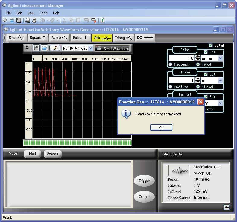 2How to import IntuiLink waveform file to your U2761A Next, we will show how you can easily upload the complex custom arbitrary waveform file, which you have created from the Agilent IntuiLink