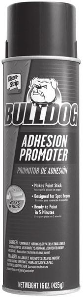 Spot & Panel Repair: Bulldog can be used before epoxy, urethane or polyester fillers to promote adhesion to polypropylene and TPO bumpers. Apply primers to all metal and filler areas.