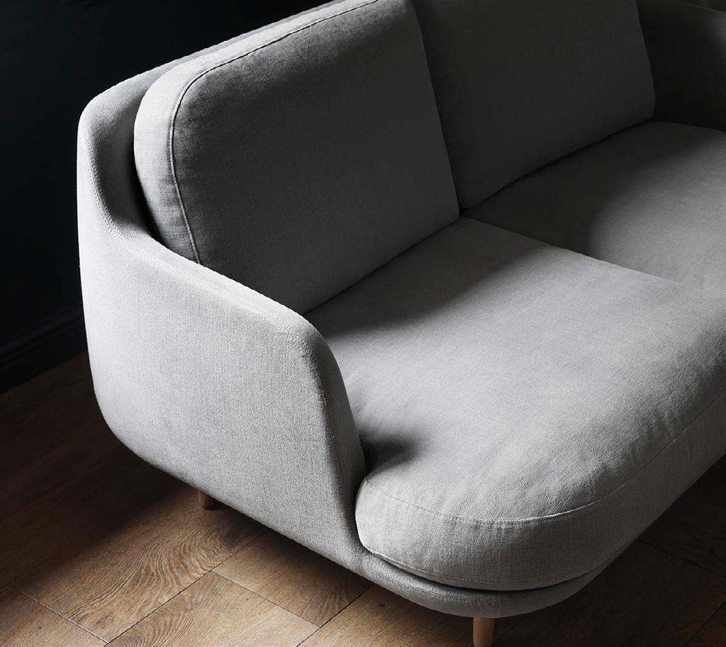 top of it, all covered by the upholstered fabric Lune is also available in a wide range of standard