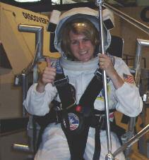 Nancy adds, I participated in two simulated Space Shuttle Missions. My first job was Mission Specialist and my second was Space Station Scientist.