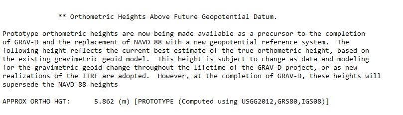 Predicted 2022 Orthometric Heights From OPUS Make geoid-based