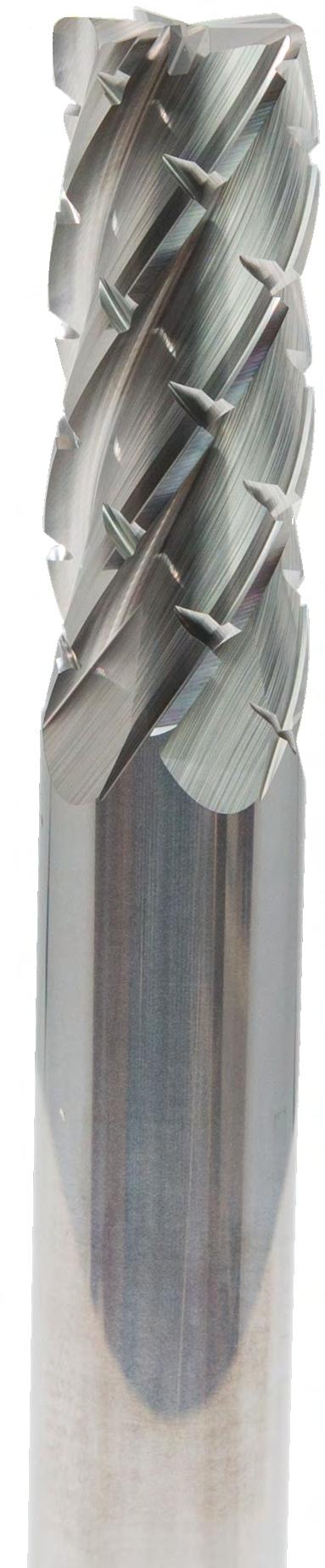 5500 Series MATRX EM-1 End Mill: Multi-flute design allows for ultimate material removal rates. High shear and low cutting forces provide a clean edge without fibers.