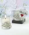Chocolicious Factory TM Wedding Favours Place card holders WEDDING CANDLES Interlocking silver heart design