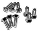 87" thumb screws with nylon washers and steel nuts for captivating panels up to 0.4" thick. Head is 0.68" diameter x 0.25" high. 1421D pkg. of 25 screws Zinc plated 10-32 x 0.