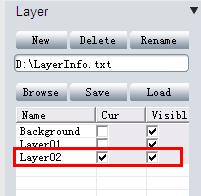Select different [Cur] to switch between different layers.