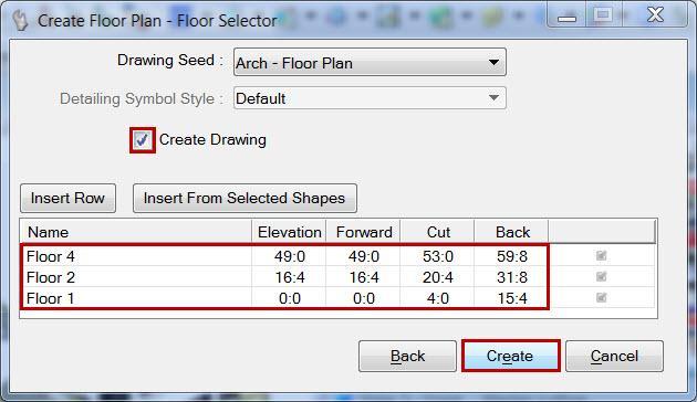 Creating the Dynamic Building Floor Plan View The Create Plan View(s) tool is used to create a Dynamic Building Floor Plan View and can be accessed from the Drawing Composition task bar on the