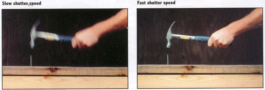 Effects of shutter speeds Slower shutter speed => more