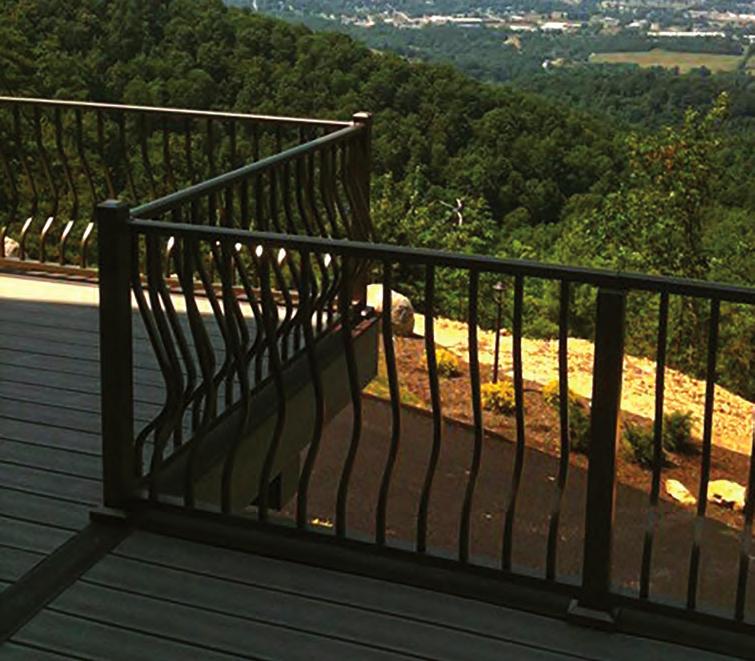 Montego Style C20 The Montego Series creates an eye-catching design with the curved lines of the architectural balusters and a definitive 2-rail design.