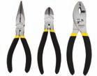 6 piece Stanley BaSic Mini pliers Set : 84-079 Pieces 6 (1) 4-1/4 in (108 mm) Diagonal Pliers (1) 4-1/8 in (104 mm) End Cutting Pliers (1) 4-7/8 in (123 mm) Bent Nose Pliers (1) 5 in (127 mm) Long
