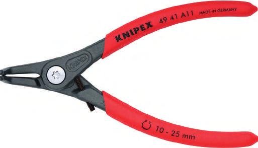 INNOVATIONS 2016 Precision circlip pliers DIN 5256 for internal circlips in bore holes Now also with overstretching limiter for all circlips with a diameter of 8-100 mm 48 + > > for lasting safe