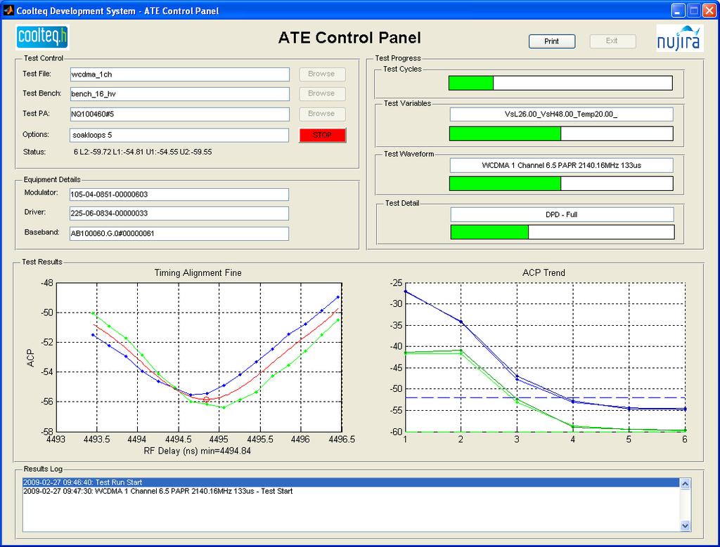 RF Test System - Applications The software can be run in the following