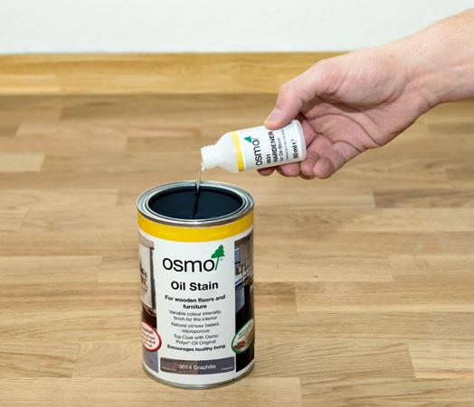HARDENER / WOOD PUTTY HARDENER FOR OIL STAIN/ FOR POLYX -OIL EXPRESS ADVANTAGES > > Shortened drying time > > For high traffic areas > > Ideal for public interiors COLOUR CODE / GLOSS LEVEL > >