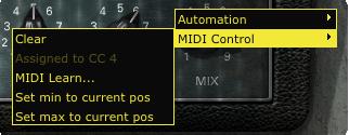 Press the desired footswitch, move a pedal or turn a knob on your assigned MIDI hardware to send its MIDI control message.