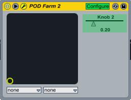 Next, go into the POD Farm 2 Plug-In window, display the Panel View for the Amp or Effect for which you have assigned a Knob or Switch parameter to an Automation Slot, and click once on the specific
