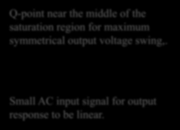 C Load Line Page 218 Q-point near the middle of the saturation region for maximum symmetrical output